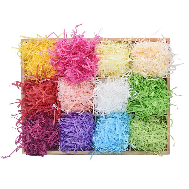 50 gr/beutel Geschreddert Papier Bast Streifen Papier Konfetti Kasten Füllung Material für Weihnachten Hochzeit Party Dekoration Lieferungen