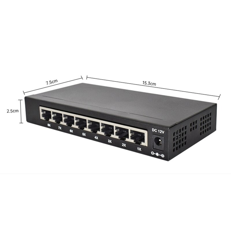 Interruptor gestionado de 8 puertos Gigabit, conmutador Ethernet gestionado con 8 puertos, 10/100/1000M, VLAN