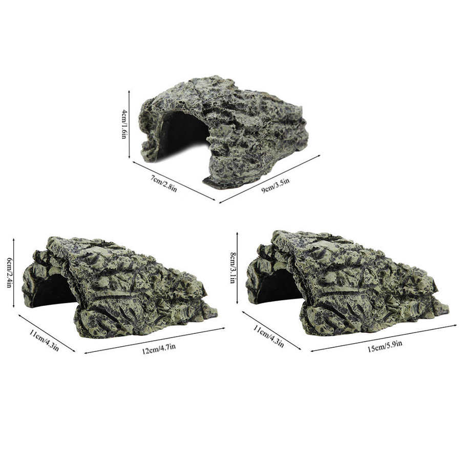 Reptile Hiding Cave Lizard Snake Turtle Hide Rest Cave Reptiles House Basking Hide Habitat Aquarium Landscaping Terrarium Decor