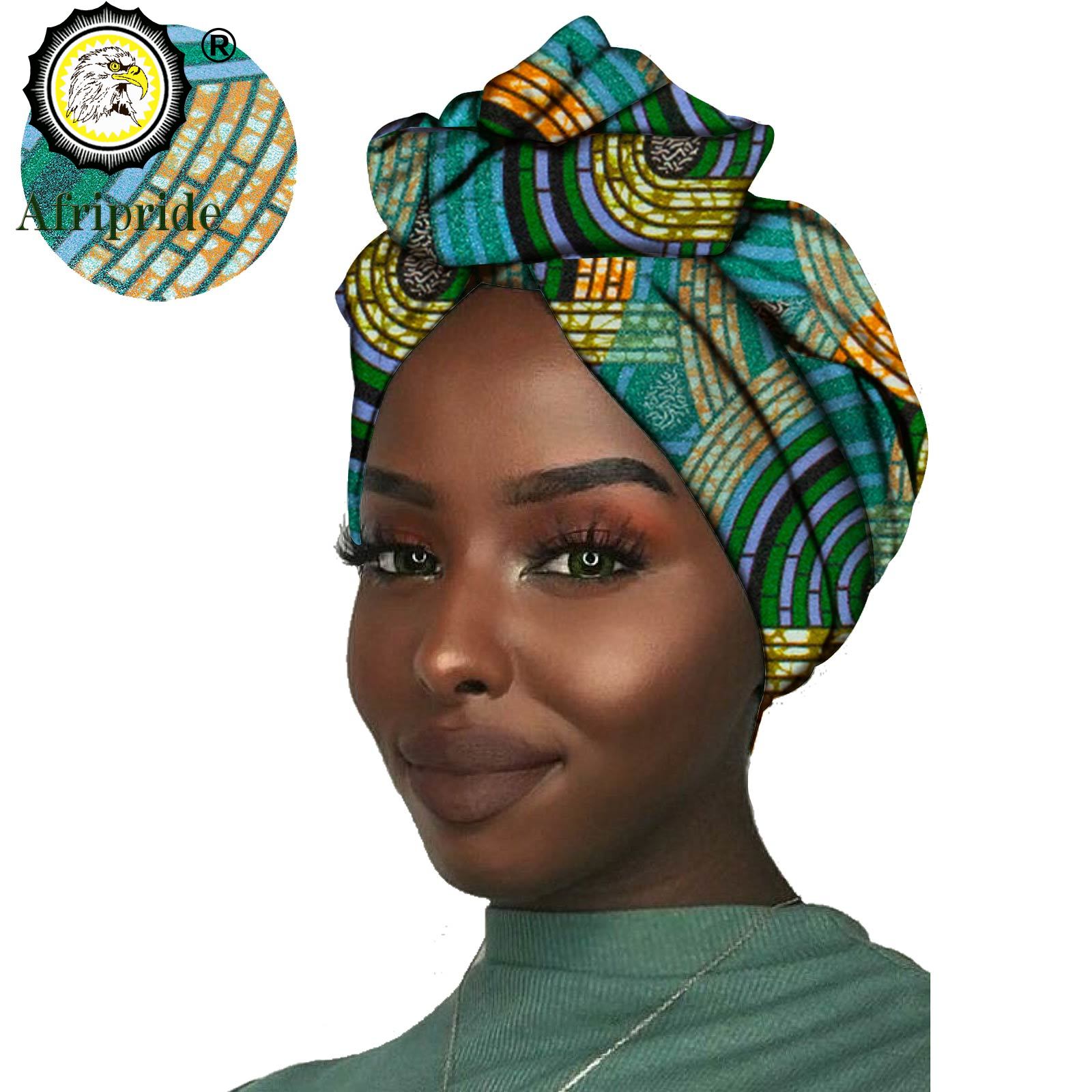 Nueva africana, diadema para mujer, tela de cera de algodón, pañuelo tradicional para la cabeza, turbante, cera de algodón puro AFRIPRIDE S001