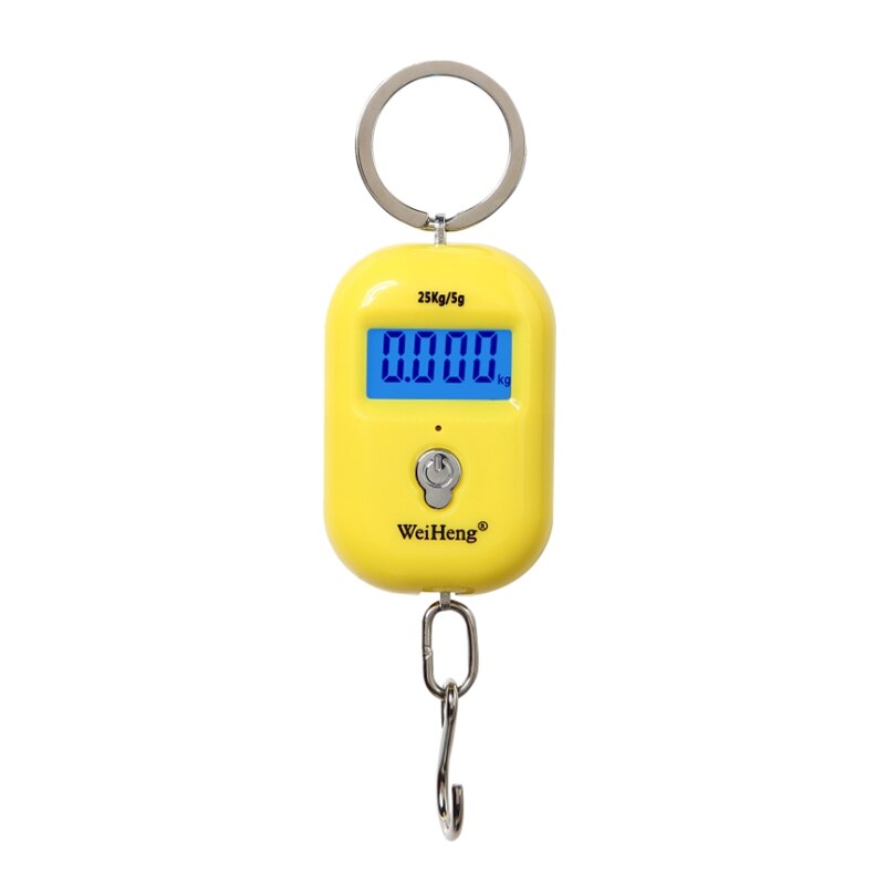 25kg 5g Pocket Digital Scale Portable Mini Electronic Luggage Hook Scale LCD Fish Food Kitchen Hanging Steelyard Weight Balance