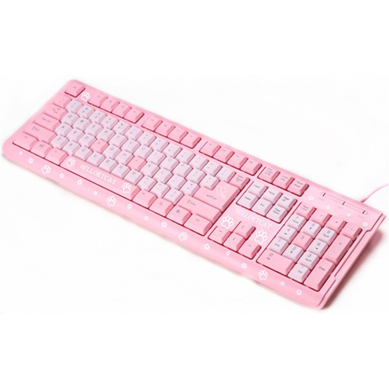 Rosa tastatur med 104 tastaturer vanntette kablede usb -tastaturer kt tastatur ergonomi til bærbart skrivebord til kontoret