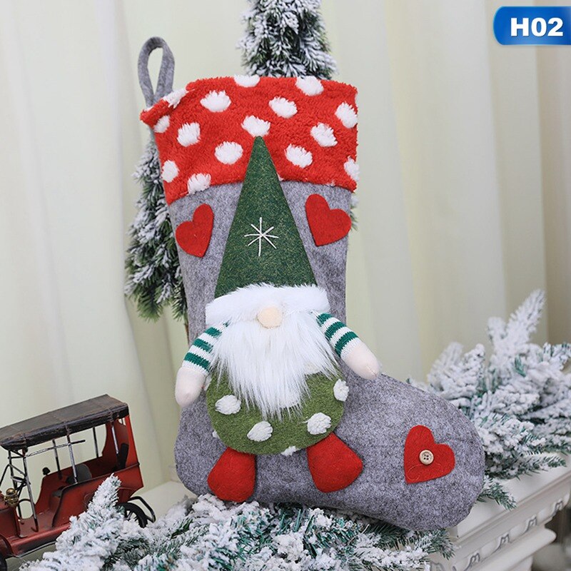 Kerst Drie-Dimensionale Pop Sok Kids Snoep Zak Mini Xmas Tree Ornament Kerstsok Decoratie Voor Thuis 1pc