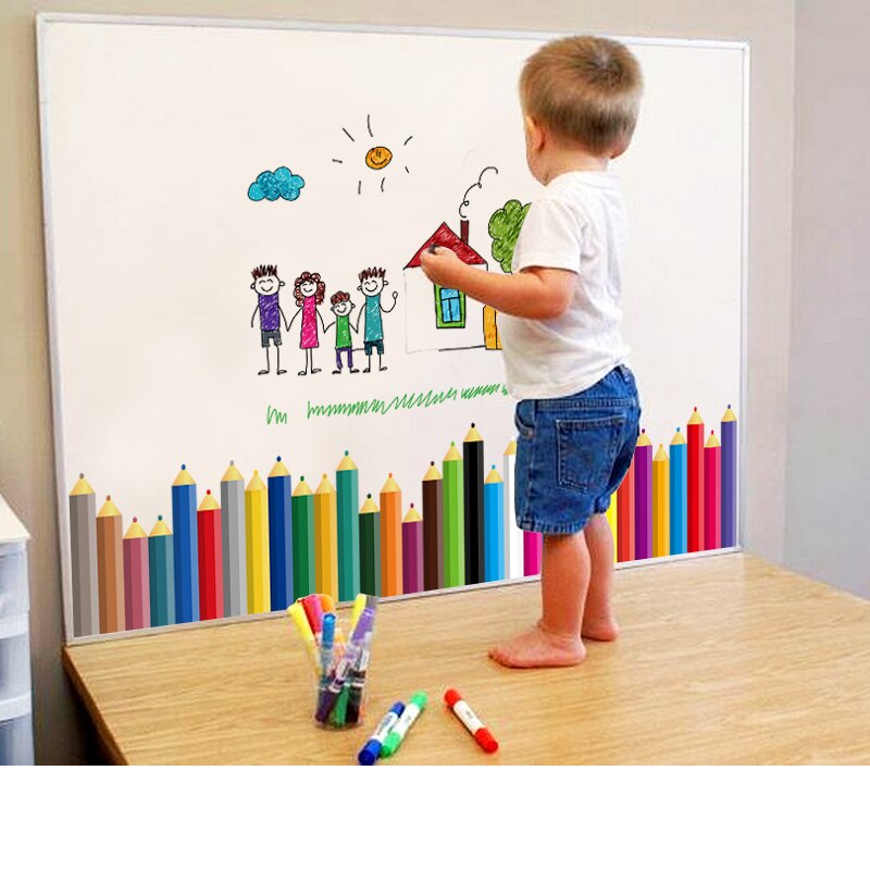 Gekleurde potloden plint sticker waterdicht voor kid kinderkamer klaslokalen verwijderbare mural muurstickers home decoratie