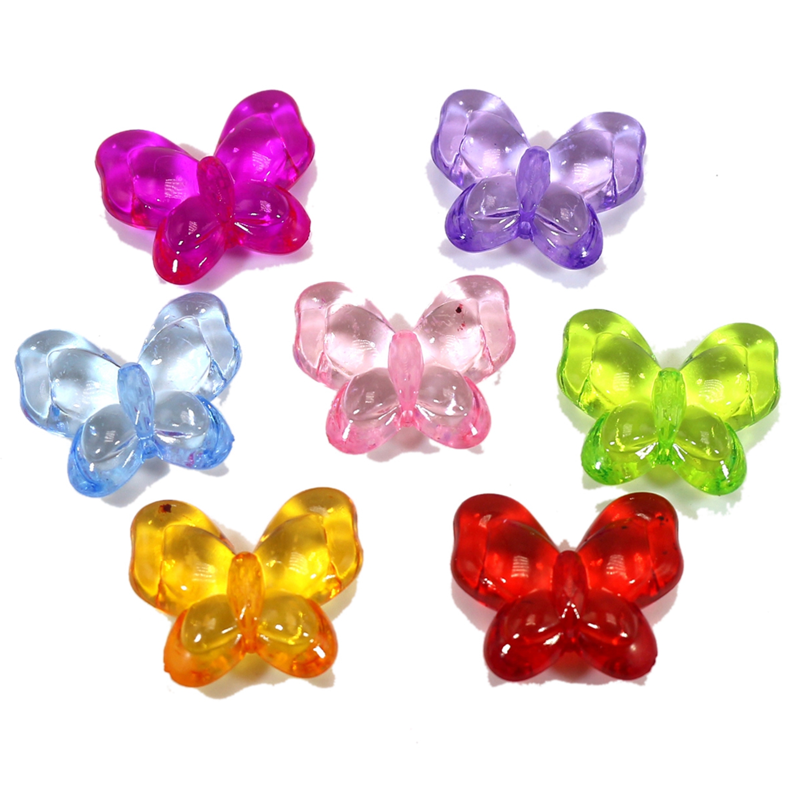 Craft Diy Gemengde Kleur Transparant Acryl Charm Kralen Diverse Vlinder Vorm