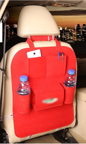 Aag filt baby bil bagsæde opbevaring arrangør hængetaske ensfarvet barn børn rejse bordbakke børn bil opbevaringspose holder: Maag 648- rød