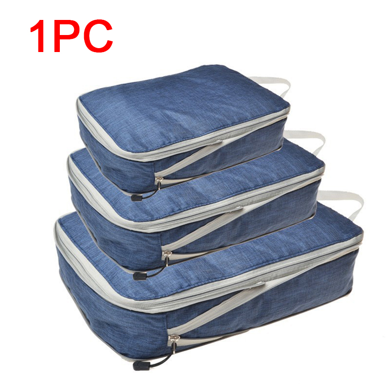 Reisopbergtas samendrukbare verpakking kubus opvouwbare waterdichte koffer nylon draagbare tas bagagerek: S / Bruin