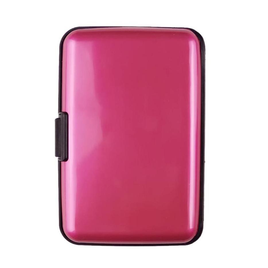 Man's waterproof card holder business ID Credit card wallet plastic pocket box female man cardholder #Zer: hot pink 