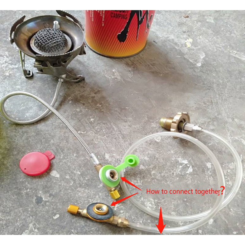 Outdoor burner charging valve adapter head liquefied gas tank small steel cylinder connecting pipe flat gas tank adapter
