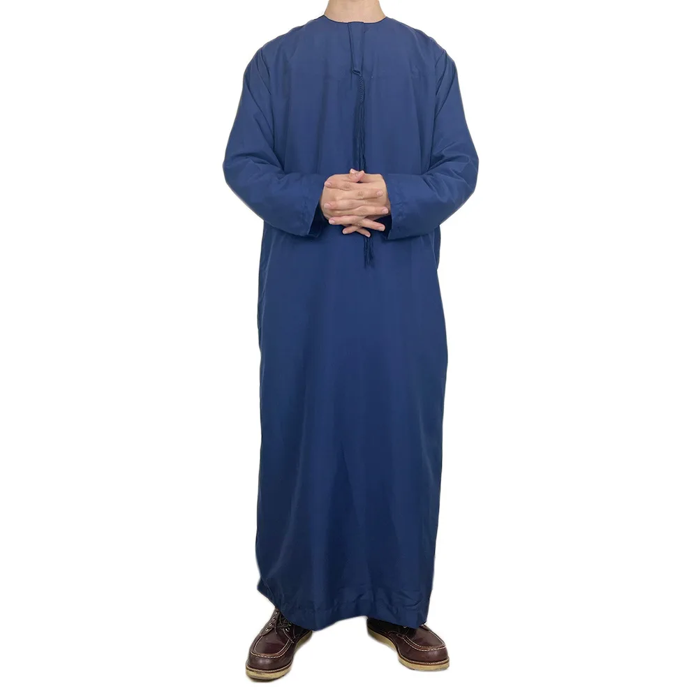 moslim mannen lange mouw trui jurk Abaya Daffah Jubba Thobe Pakistan Saudi Arabische Kaftan Islam kleding gebed gewaad Afghaanse: XS / Paars
