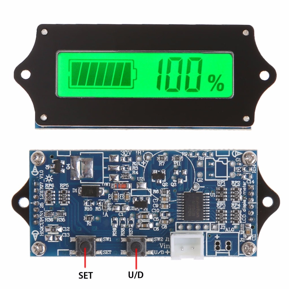 Batteriindikator 12/24/36/48/60/72v led blysyra lagringsbatterier indikator testare mätare monitor