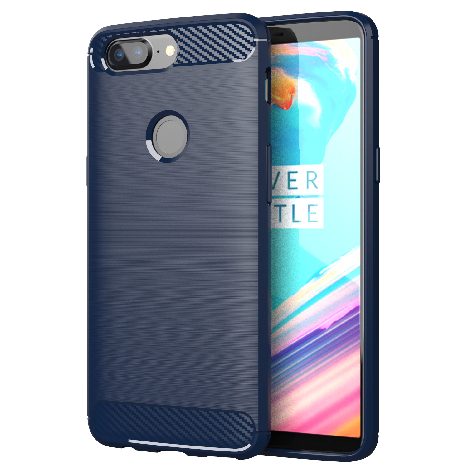Funda de silicona para Oneplus 6 7 8 9 Pro 6T 7T 8T 9R, Protector de silicona suave de fibra de carbono a prueba de golpes para Oneplus Nord N10 100: PE / Azul