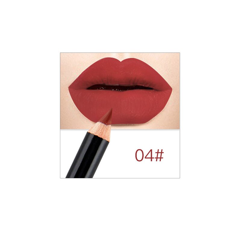 12 färger lipliner makeup vattentät lip liner penna set hjl 2018: 4