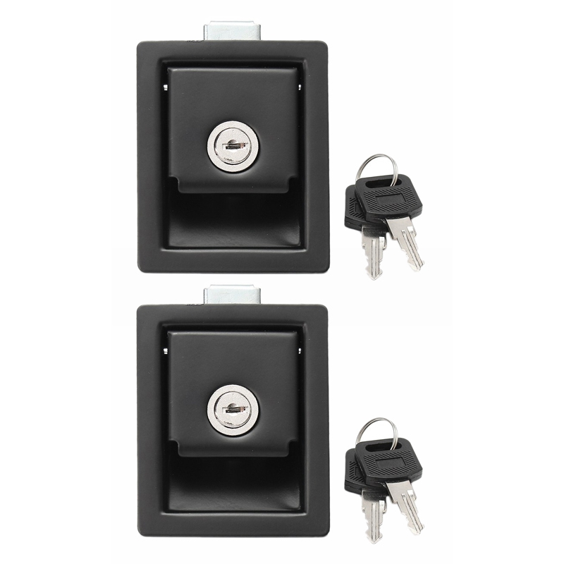 2X Rv Car Paddle Entry Door Lock Latch Handle Knob Camper-Trailer Pull Type Panel Door Lock: Default Title