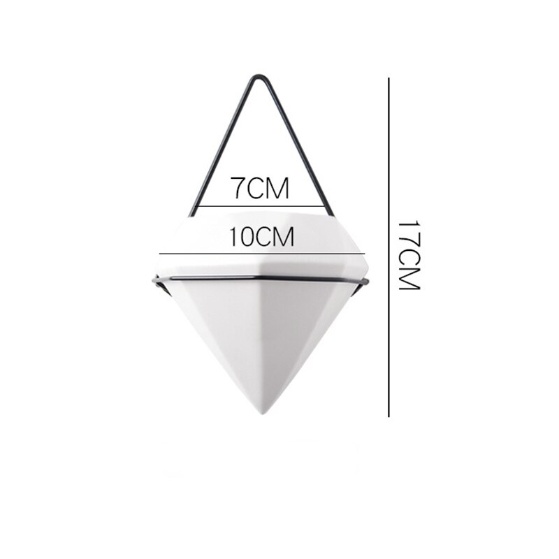 Succulente bloempothouder decoratief met touw hangende plantenbak muur wit praktisch modern keramiek -35: Zwart