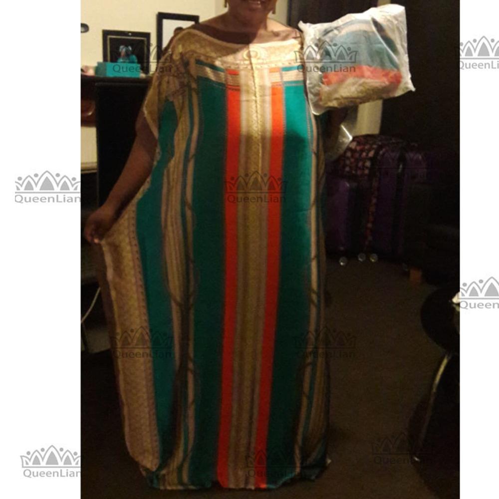 African Summer Oversize Popular Modern Silk With Scarf Dress For Lady: coffee