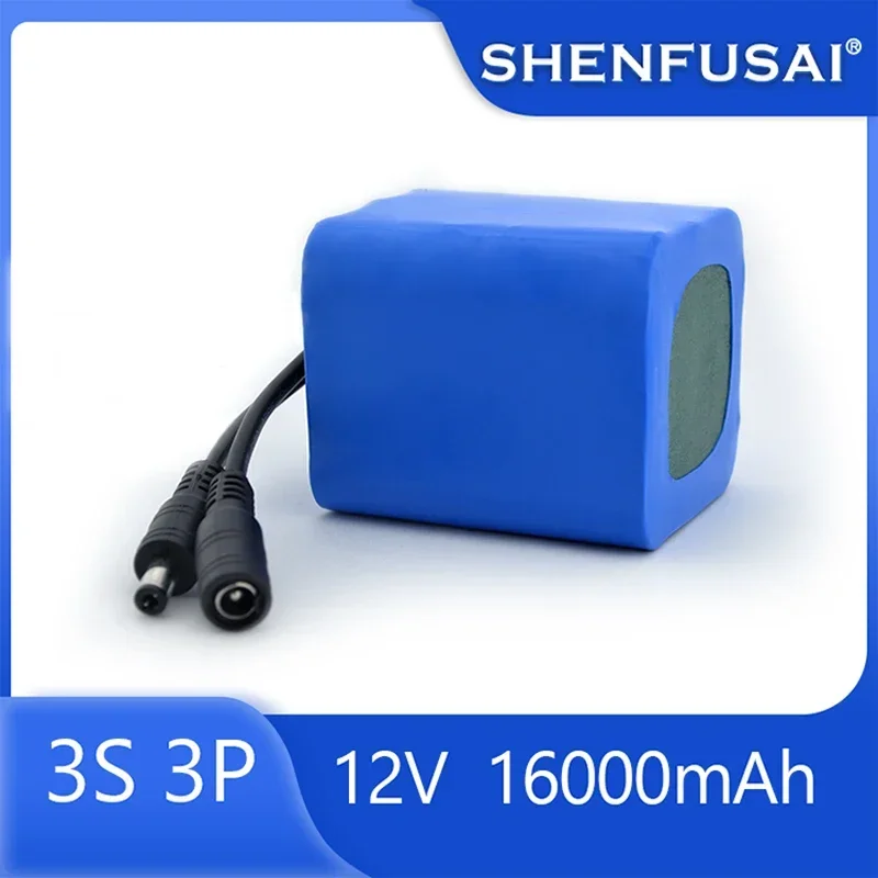 18650 lithium battery 12V battery pack, BMS+charging,3s3p DC large capacity rechargeable battery: green