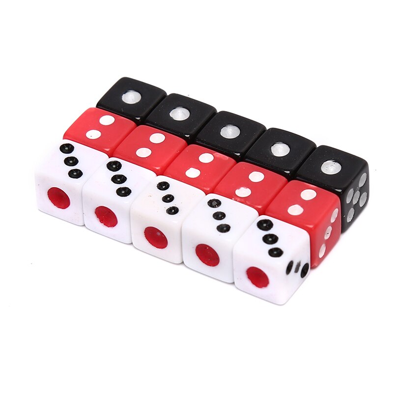 50 Stck Kunststoff Würfel 8mm Weiß Spielen Würfel Standard Sechs Seitige Entscheider Geburtstag Parteien Bord Spiel