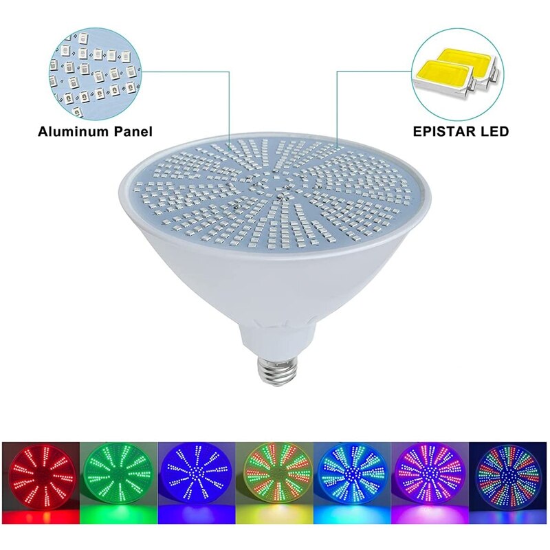 Pool Light Bulb 120V 40W RGB Color Changing LED Pool Light For Inground Pool Replacement For Pentair And Hayward Fixture
