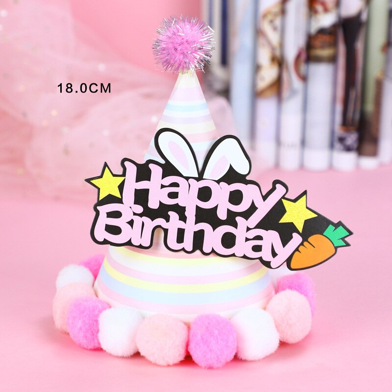 Sombrero de cumpleaños rosa dorado cumpleaños topper niño cumpleaños aniversario de bodas decoración topper de la torta
