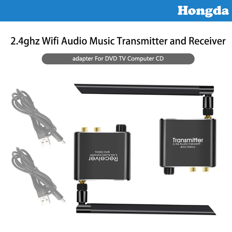 2.4 ghz Draadloze Wifi Audio Muziek Zender en Ontvanger Met 3.5mm R/L RCA Draadloze Audio adapter Voor DVD TV Computer CD