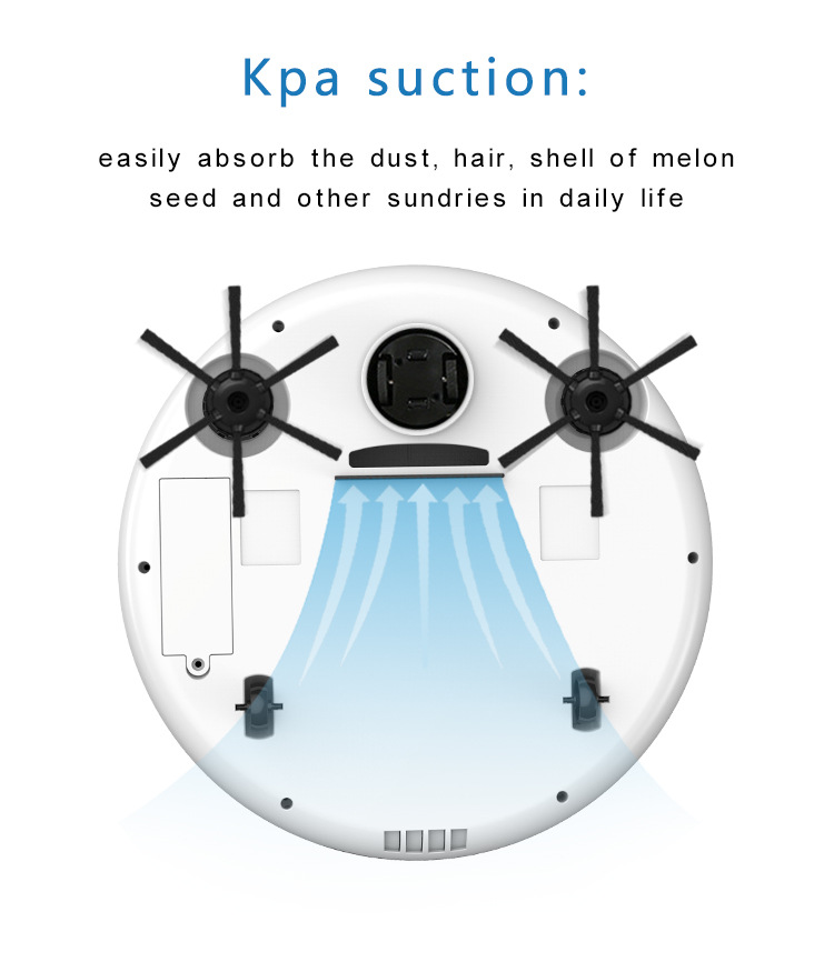 1800Pa 3-in-1 Automatic Smart Robot Vacuum Cleaner USB Rechargeable Multifunctional Dry Wet Sweeping Robot Household Appliance