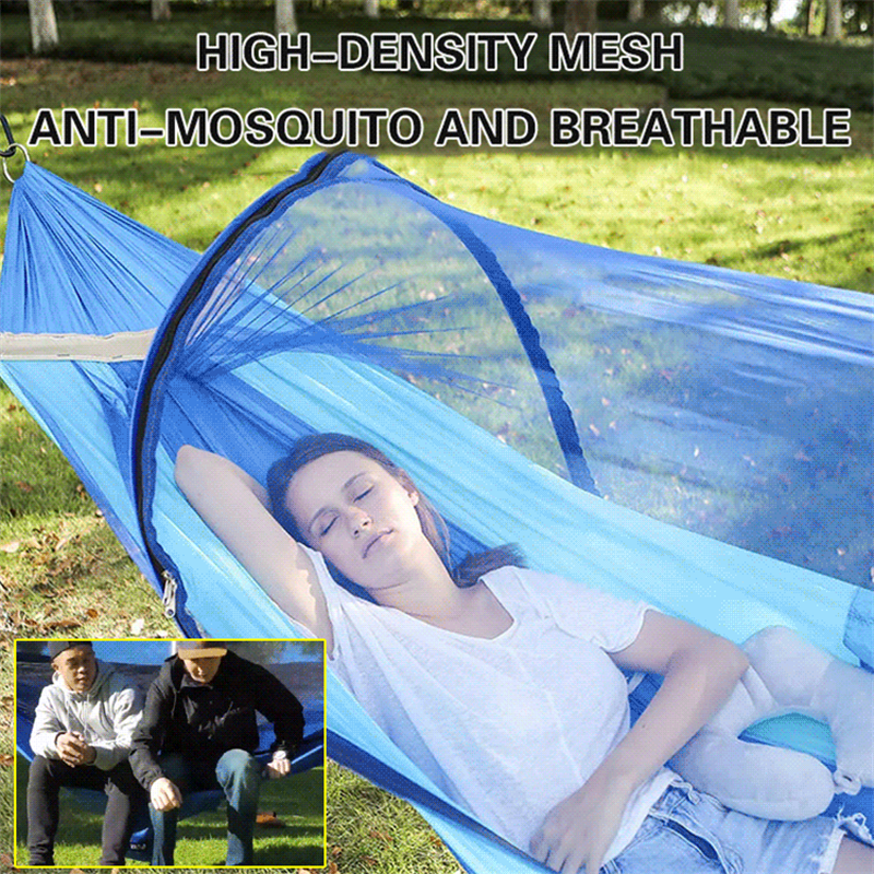 Outdoor Quick-opening Hammock With mosquito Net 1-2 Person Tent Backyard Hammock Camping Anti-mosquito Ultralight Hammock