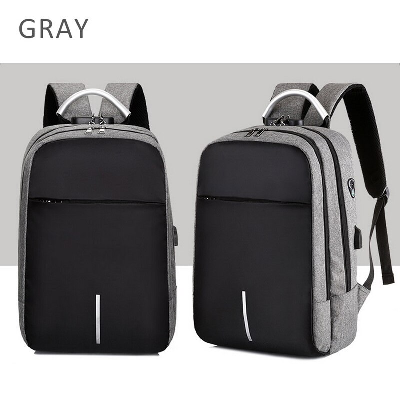 Anti-theft Backpack 15.6 Inch Waterproof Laptop Backpack USB Charging Men Travel Backpack Teenage Student School Shoulder Bags: Gary