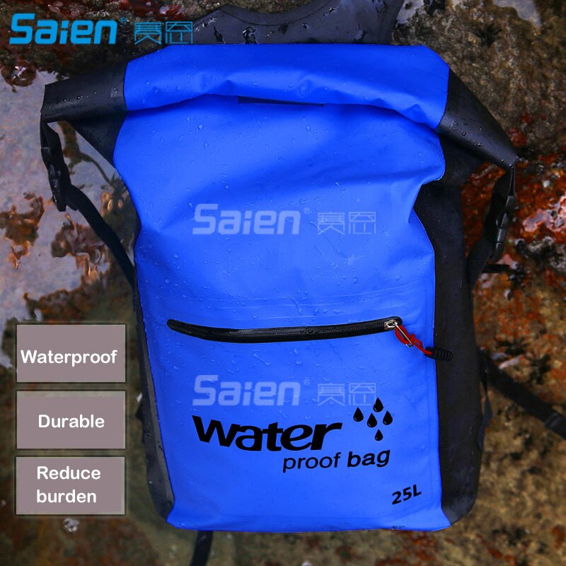 Tørpose rygsæk 25l -  tør rygsæk er garanteret vandtæt - bær den som en vandtæt rygsæk eller over skulderen til kajakin: Marine blå