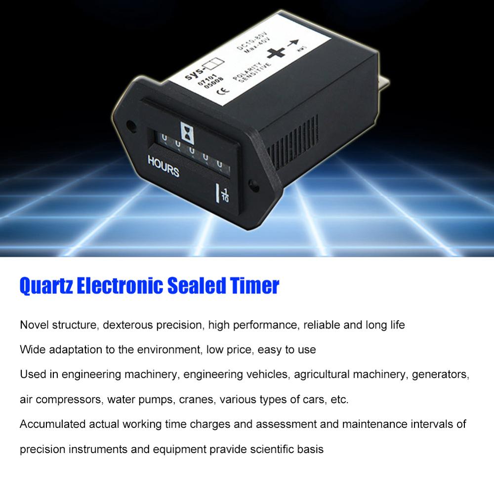 DC10V-80V Sealed Hour Meter Counter Gauge For Boats Generator Car Truck Motorcycle Marine Engine Snowmobile Mower