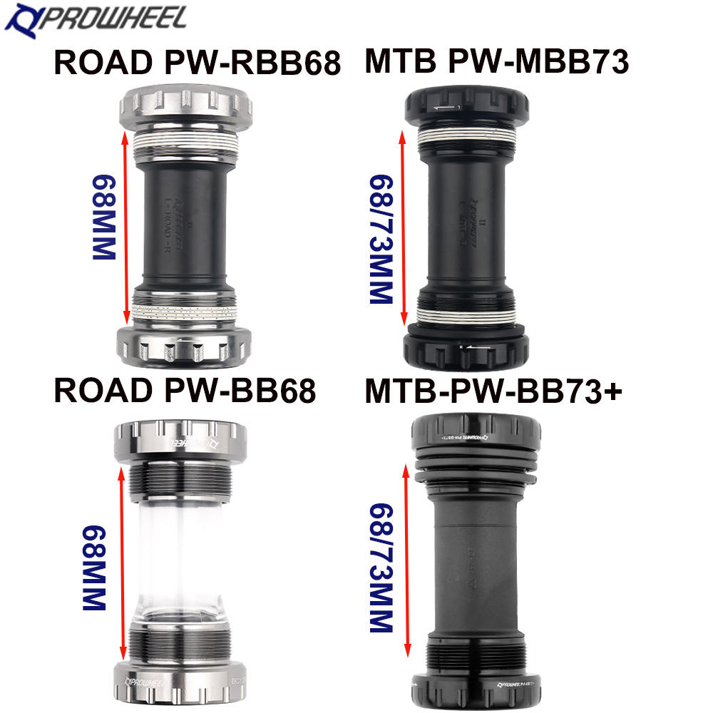 PROWHEEL RBB68/BB68/MBB73/BB73 soporte inferior de bicicleta MTB/carretera Hollowtech rodamiento para 68MM 68/73MM Shimano manivela BB