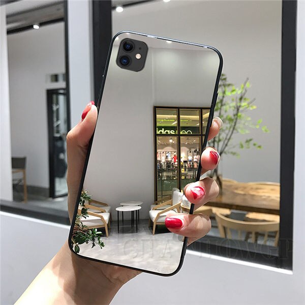 Luxury Silicone Mirror Case For iPhone XR XS 11 Pro Max X Soft TPU Cover For iPhone 6 6s 7 8 plus + Protector Bumper Shell: iPhone XS