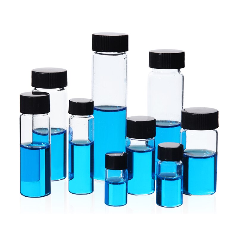 3ml Glass Reagent Bottle Sample Bottles Essential oil Vial with PE Inner pad Screw Cap Test Tube Laboratory Pack 20