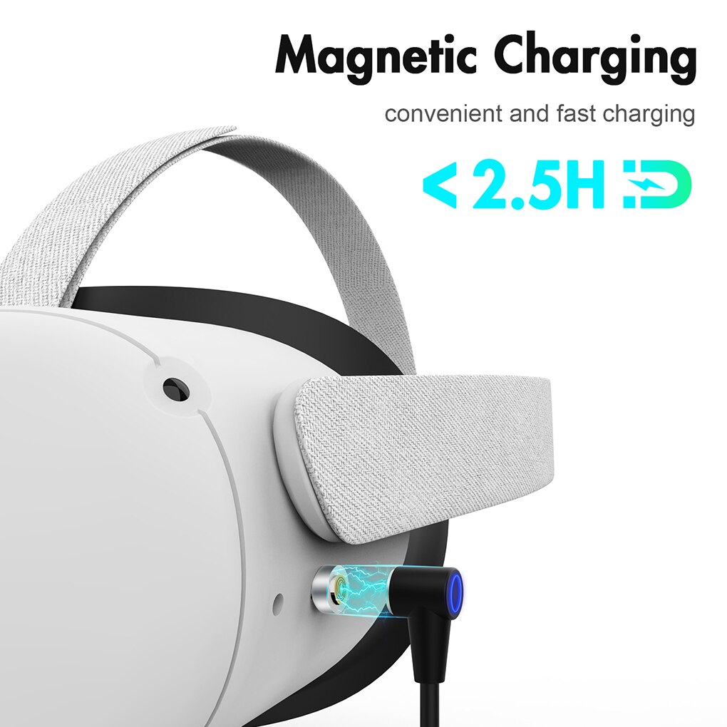 VR Headset Charging Station Display Dock Fast Speed Charger with Indicator Replacement for Oculus Quest 2 White