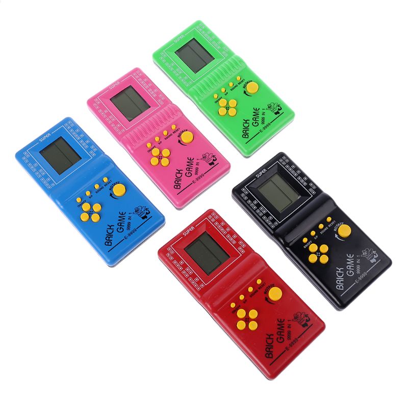1pc lcd spil elektronisk vintage klassisk tetris mursten håndholdt arkadelomme legetøj