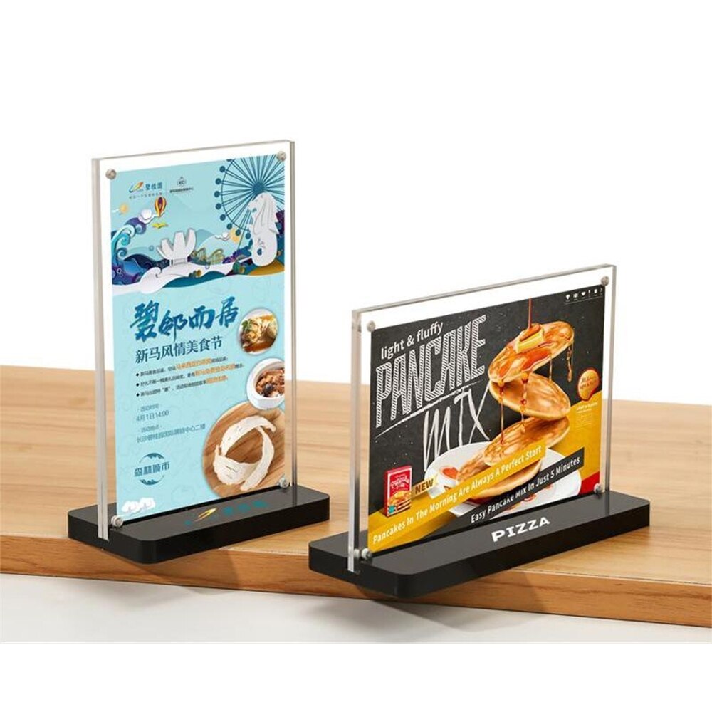 Magnetic Acrylic Frame Stand A6 Menu Name Card Stand Desk Sign Wedding Table Photo Frame Rack Price Tag Display Label Holder