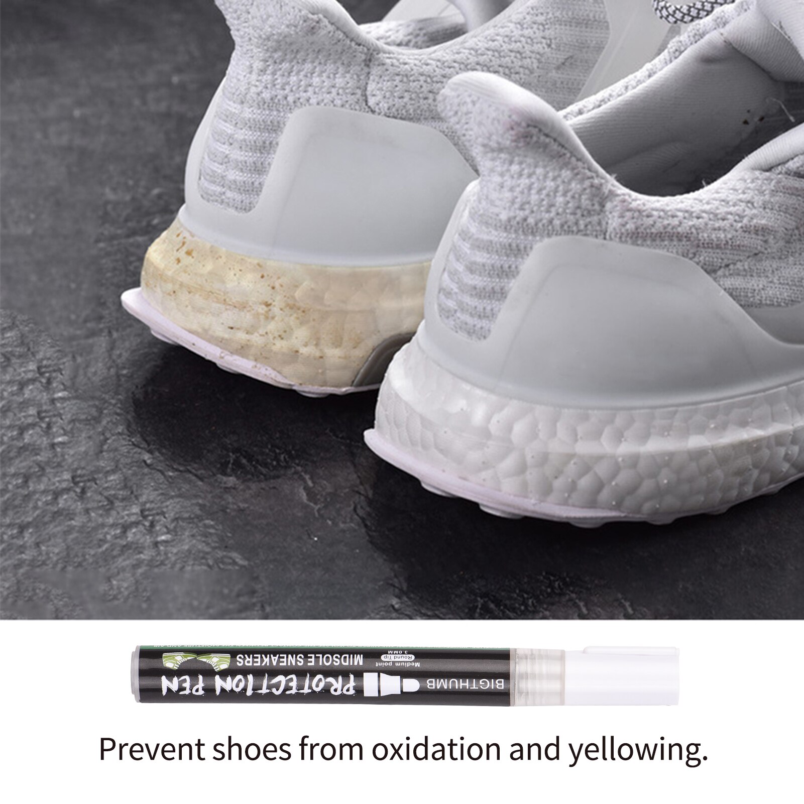 Stylo Anti-oxydation pour baskets, marqueur pour semelle intercalaire, empêche les chaussures de Sport de devenir jaunes, peinture sur semelle en caoutchouc cristal, Surface en cuir