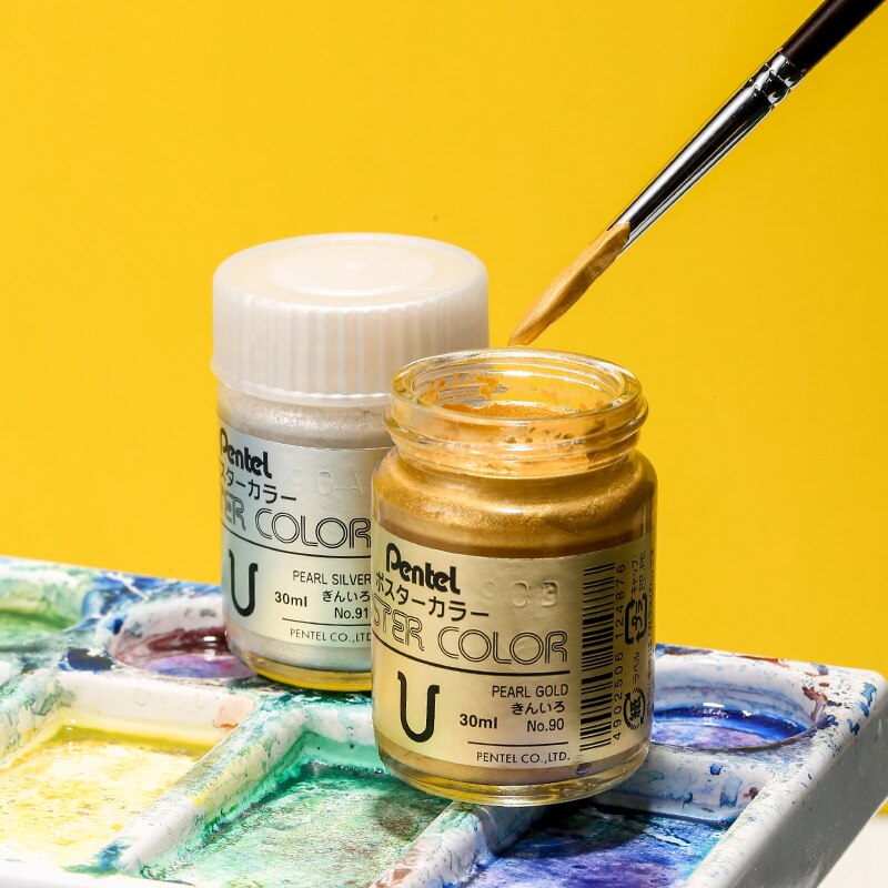 Japan Pentel 30 ml Goldene Silber Entschleimung Gouache Pigment Werbung Pigment Kalligraphie