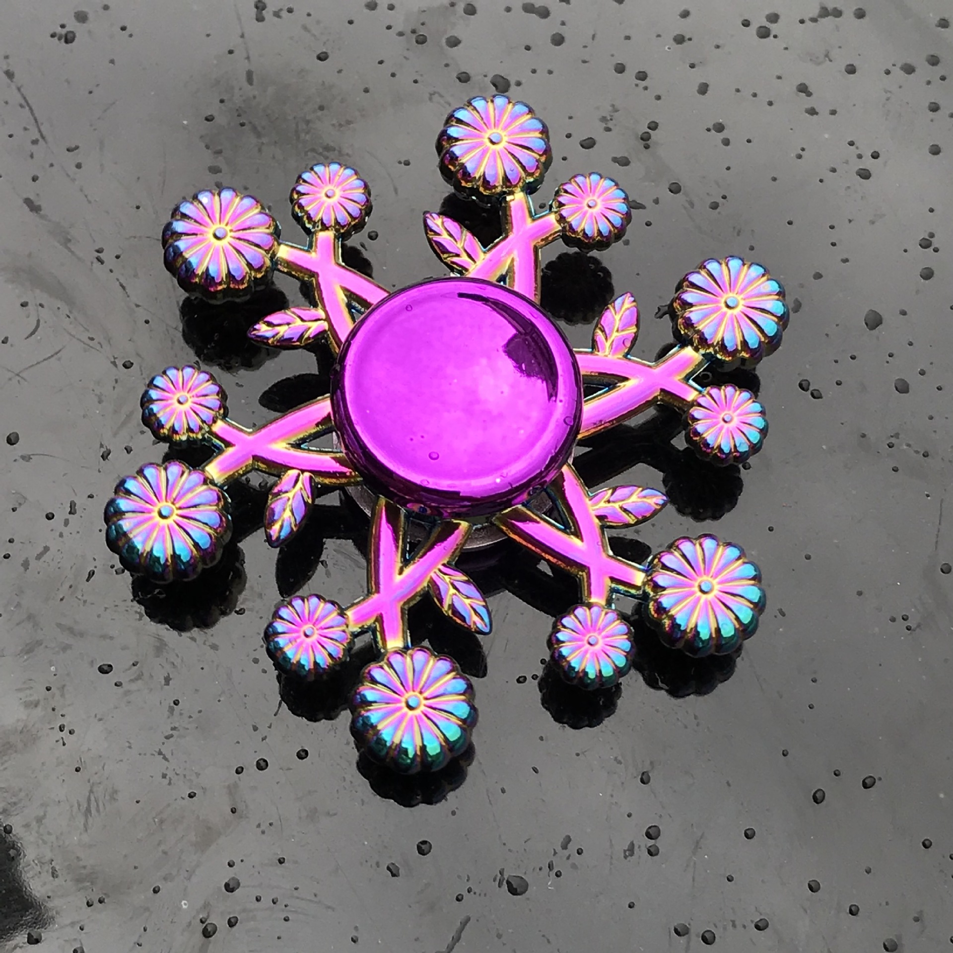 Rainbow Metal Fidget Spinner Toys Stainless Steel Bearing High Speed Stress Relief Spinner ADHD Anxiety Toys for Adult Kid: Chocolate