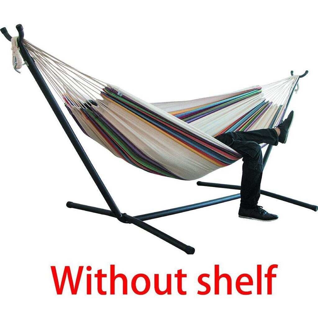 Hamacas dobles individuales para interiores, durabilidad cómoda, tumbona colgante a rayas, lona gruesa, hamaca grande para silla al aire libre