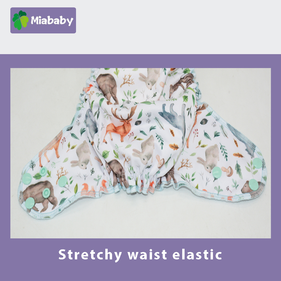 Miababy – couche épaisse AI2 en coton et bambou pour bébé, couche imperméable en tissu pour la nuit, 1 pièce