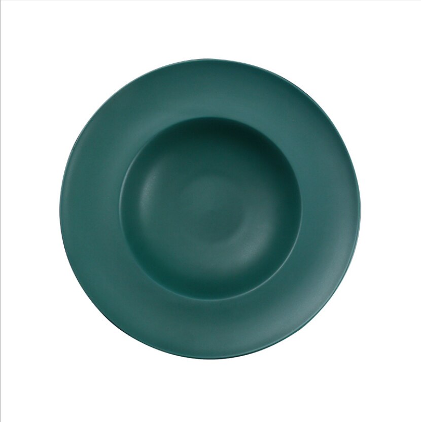 9-- calowe matowe, szkliwione talerze słomkowe, ceramiczny talerz, danie na makaron, danie w stylu zachodnim, talerz na zupę, artykuły restauracyjne robić kuchni: 3