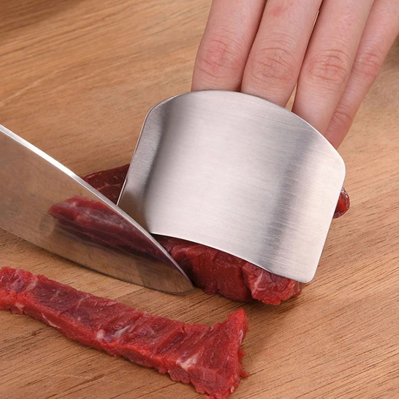 2PCS Stainless Steel Finger Guard Finger Hand Cut Hand Protector Knife Cut Finger Protection Tool Kitchen Knives & Accessories