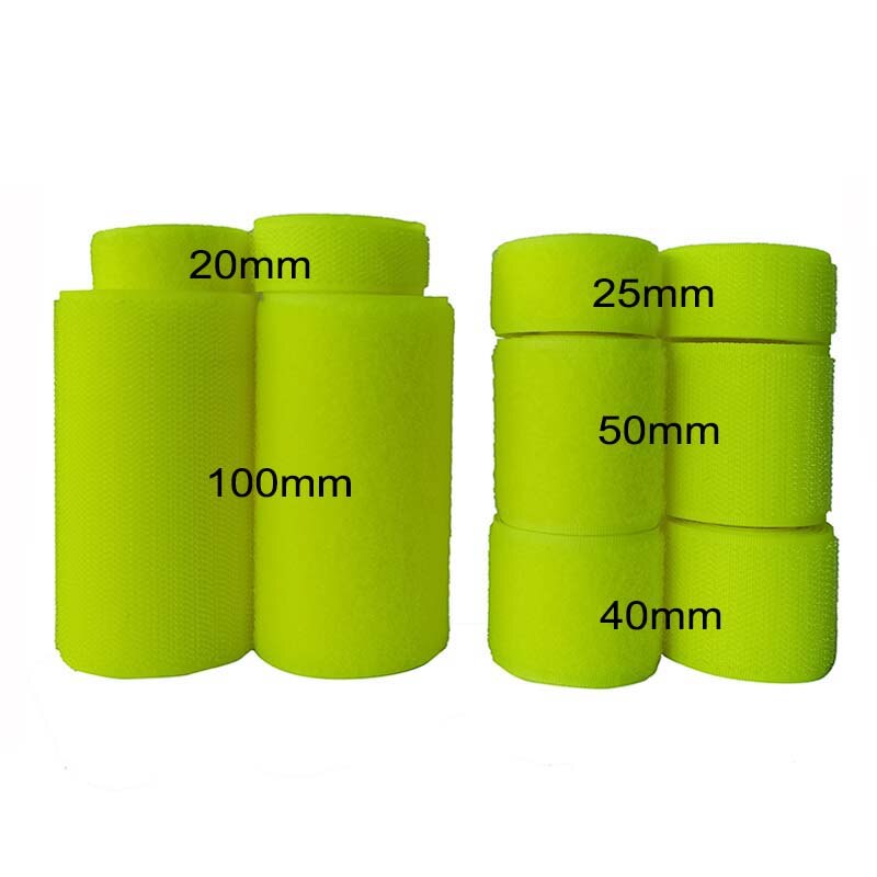 2-10Cm Breedte Fluorescerende Yellowno Zelfklevende Haak Loop Sluiting Tape Voor Naaien Magic Tape Sticker Bandjes