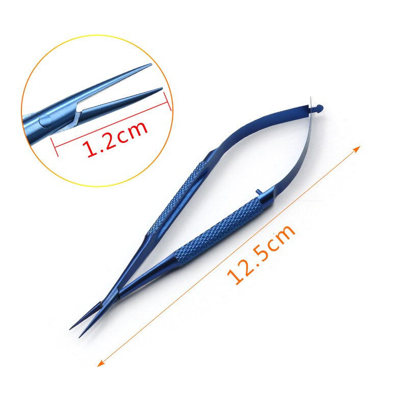Micro schaar roestvrij staal titanium legering chirurgisch fijne instrumenten straight puntige tip 12 14 16 18 cm: J