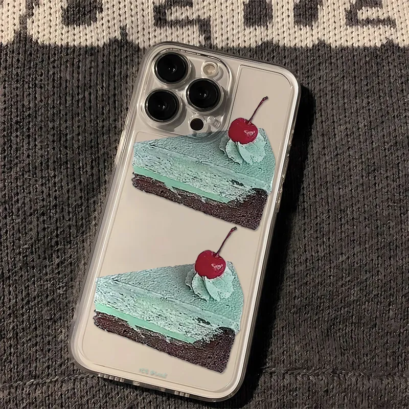 Ins – coque de téléphone avec petit gâteau, sel de mer, brise fraîche, pour iPhone16 Pro Max15 14 13 12 11 XR XS Max7 8 PlusY2K, coque de protection souple: Néoprène