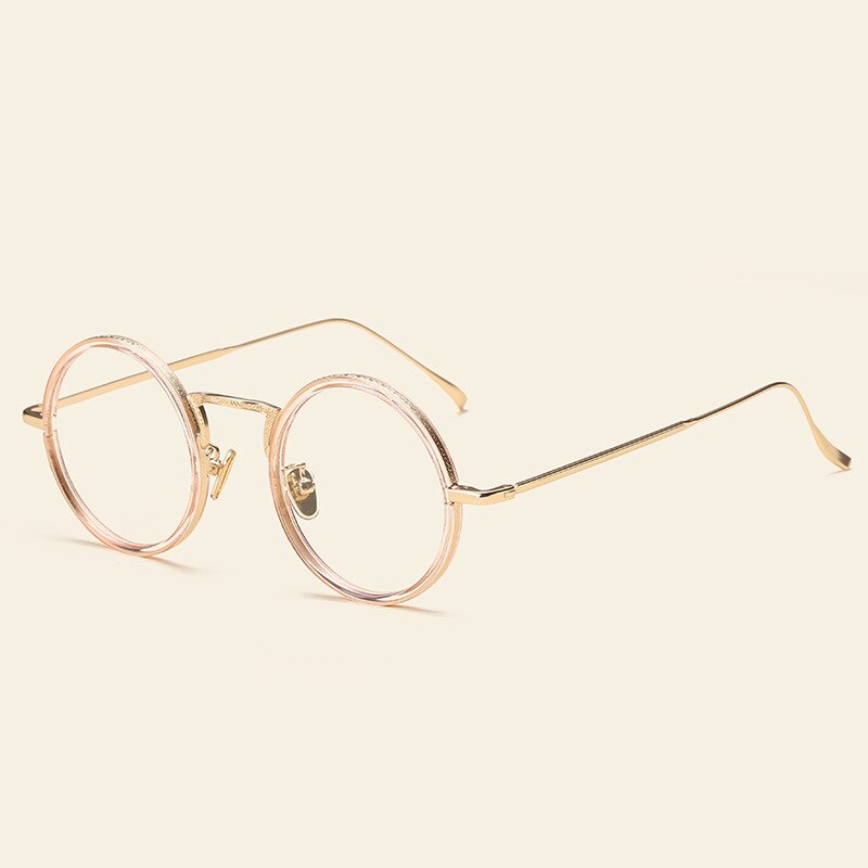49248 Retro Round Plastic Titanium Glasses Frames Ultralight Men Women Optical Computer Glasses: C9Pink