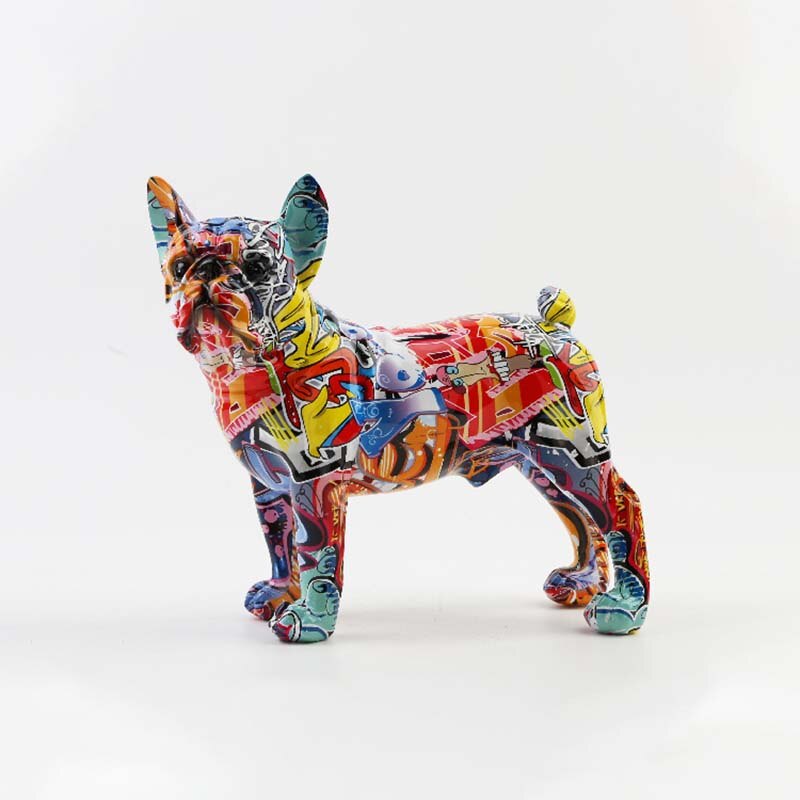 NENBOLEC Bulldog Standbeeld Beeldjes Modern Sculptuur Decor Dier Cadeau Kunst Woonkamer Kunst Polyhars Ornament 37 cm