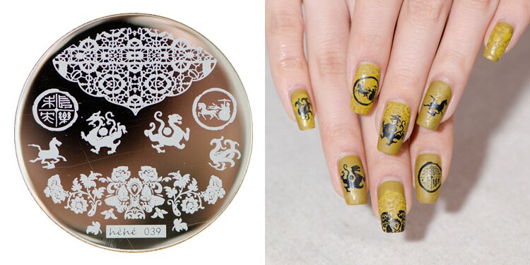 1 PCS Lotus/Lion/Animal Nail Art Stamping Plates Stamp Templates Easy Pick Up Image Transfer Gel Polish Manicure DIY