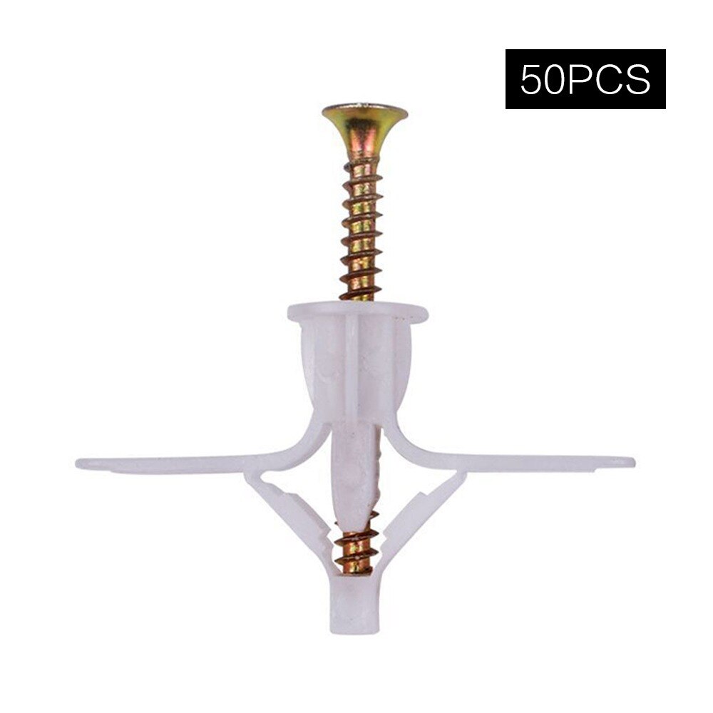 100pcs Expansion Drywall Anchor Kit With Screws Self Drilling Wall Home Pierced Special For Nylon Plastic Gypsum Board: B